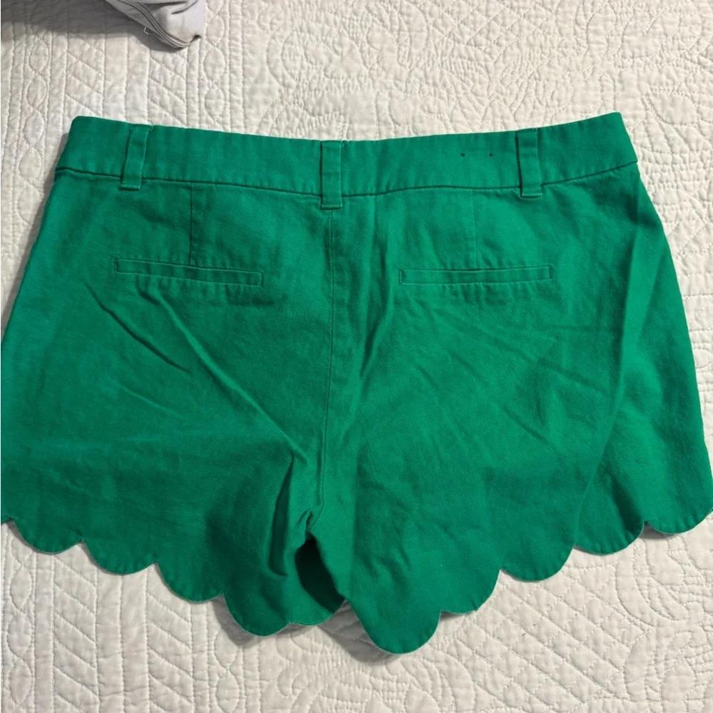 J. Crew Emerald Green Scallop Hem Shorts